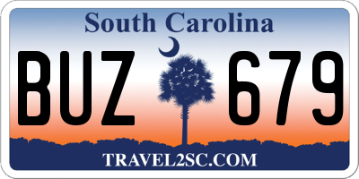 SC license plate BUZ679