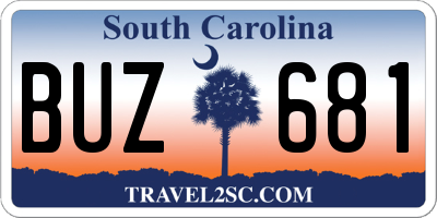 SC license plate BUZ681