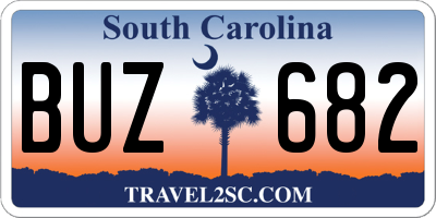 SC license plate BUZ682