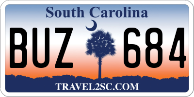 SC license plate BUZ684