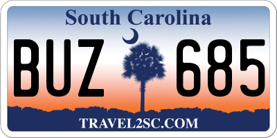 SC license plate BUZ685
