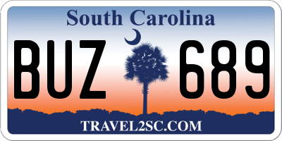 SC license plate BUZ689