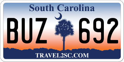 SC license plate BUZ692