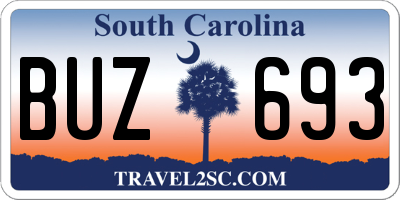SC license plate BUZ693