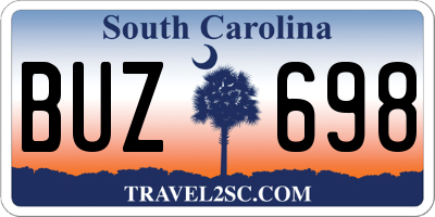 SC license plate BUZ698