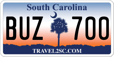 SC license plate BUZ700