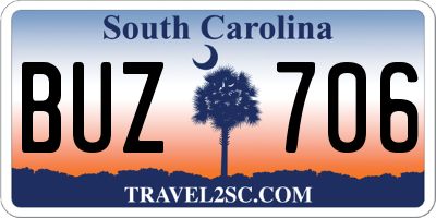 SC license plate BUZ706