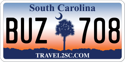 SC license plate BUZ708