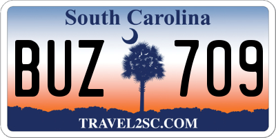 SC license plate BUZ709