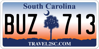 SC license plate BUZ713