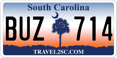 SC license plate BUZ714