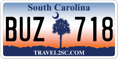 SC license plate BUZ718