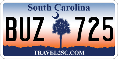 SC license plate BUZ725