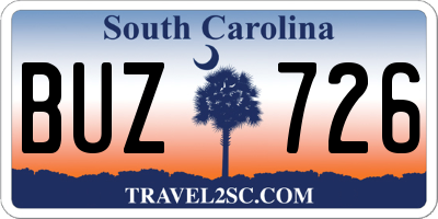 SC license plate BUZ726