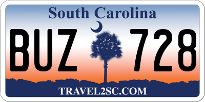 SC license plate BUZ728