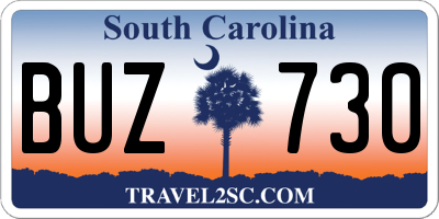 SC license plate BUZ730