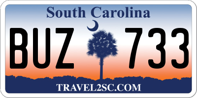 SC license plate BUZ733