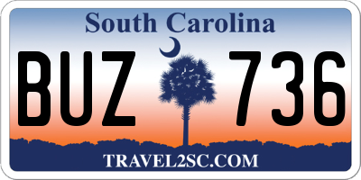 SC license plate BUZ736