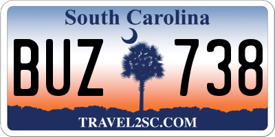 SC license plate BUZ738