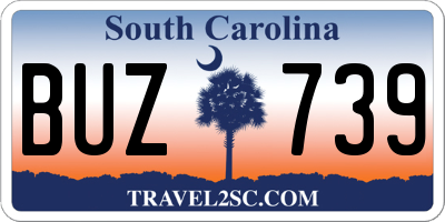 SC license plate BUZ739