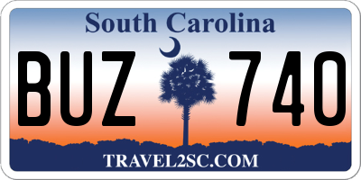 SC license plate BUZ740