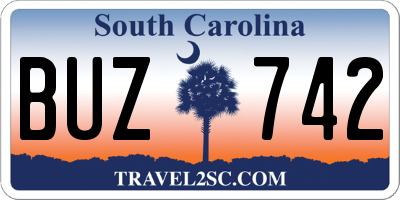 SC license plate BUZ742