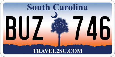 SC license plate BUZ746