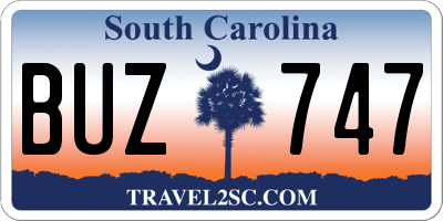 SC license plate BUZ747