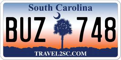 SC license plate BUZ748