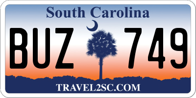SC license plate BUZ749