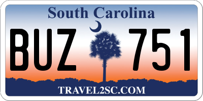 SC license plate BUZ751