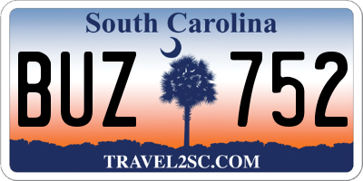 SC license plate BUZ752