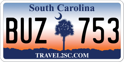 SC license plate BUZ753