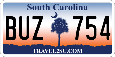 SC license plate BUZ754