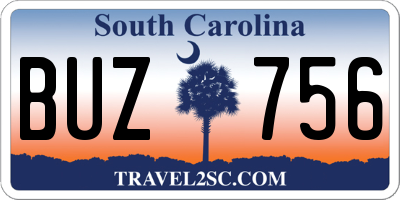 SC license plate BUZ756
