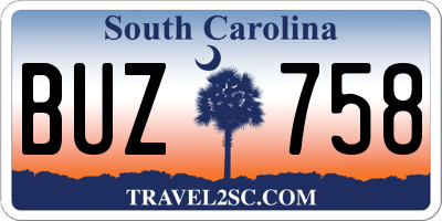SC license plate BUZ758