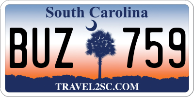 SC license plate BUZ759