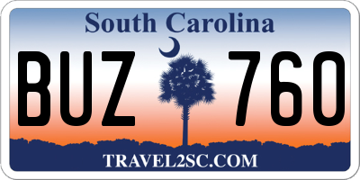 SC license plate BUZ760
