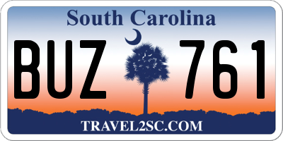 SC license plate BUZ761