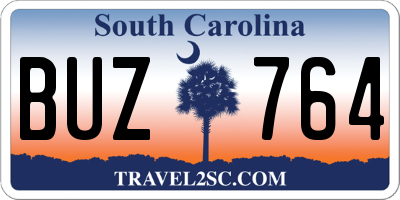SC license plate BUZ764