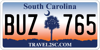SC license plate BUZ765