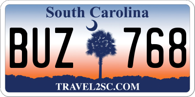 SC license plate BUZ768