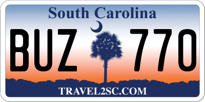 SC license plate BUZ770