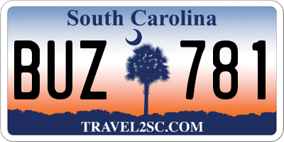SC license plate BUZ781