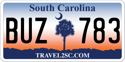 SC license plate BUZ783