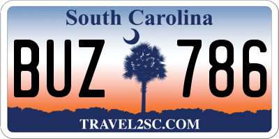 SC license plate BUZ786