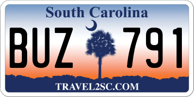 SC license plate BUZ791