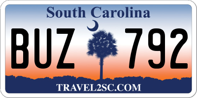 SC license plate BUZ792