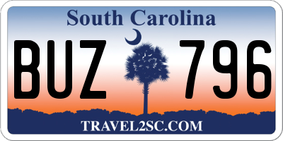 SC license plate BUZ796