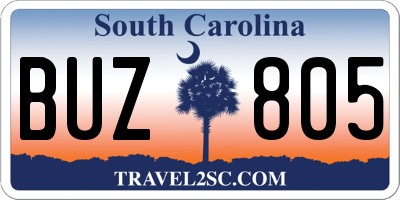 SC license plate BUZ805
